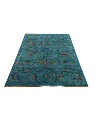 Tappeto Mamlouk Pakistan 123x178 Turchese Blu