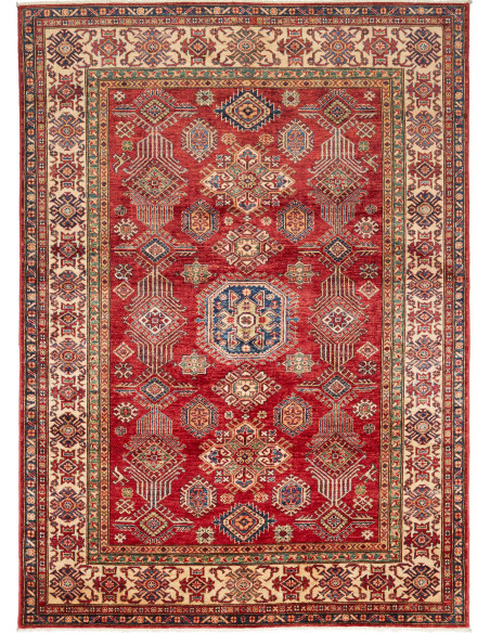 Tappeto Kazak Fine Pakistan 182x253 Rosso Borde