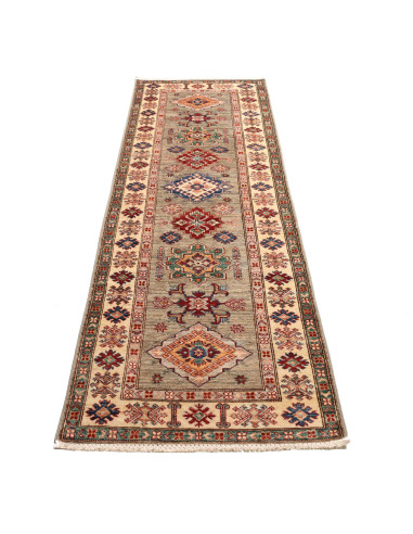 Tappeto Kazak Fine Pakistan 80x259 Beige Grigio