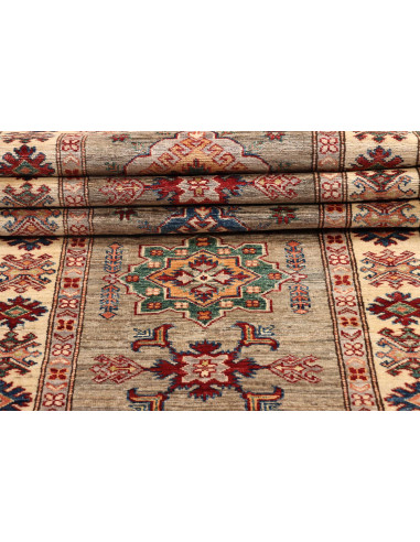 Tappeto Kazak Fine Pakistan 80x259 Beige Grigio