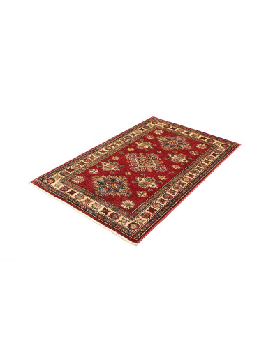 Tappeto Kazak Fine Pakistan 98x139 Rosso Scarla