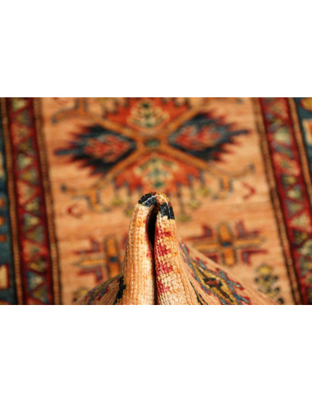 Tappeto Kazak Fine Pakistan 64x179 Beige Blu Ro
