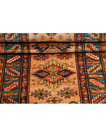 Tappeto Kazak Fine Pakistan 64x179 Beige Blu Ro