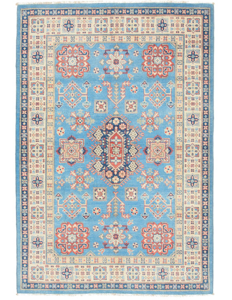 Rug Kazak Afghanistan 122x179 Sky Blue Terracot
