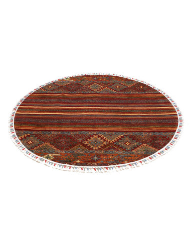 Tappeto Samarkand Pakistan 143x143 Rosso Bordea