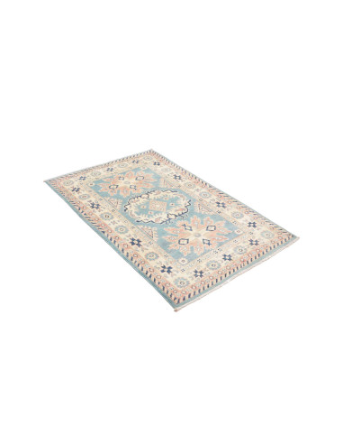 Tappeto Kazak Afghanistan 83x126 Azzurro Crema