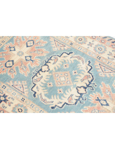Tappeto Kazak Afghanistan 83x126 Azzurro Crema