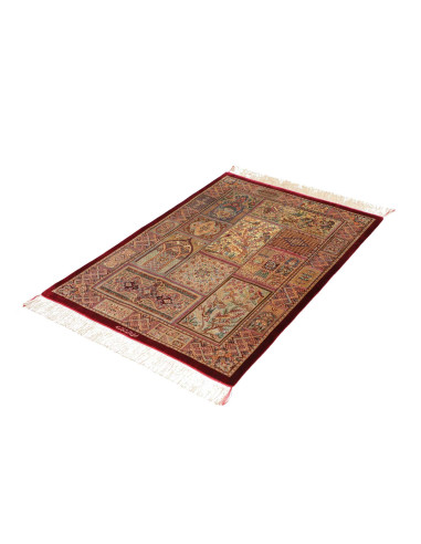 Tappeto Ghom Seta Persia 82x117 Rosso Bordeaux