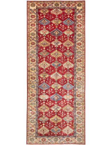 Rug Kazak Fine Pakistan 154x389 Deep Red Cream
