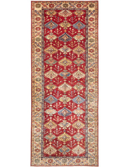 Rug Kazak Fine Pakistan 154x389 Deep Red Cream