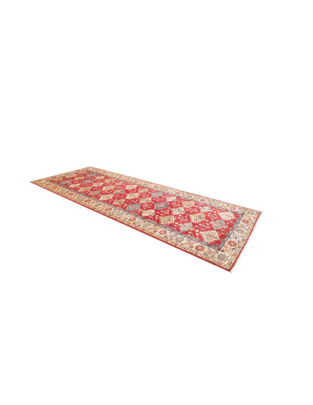 Rug Kazak Fine Pakistan 154x389 Deep Red Cream