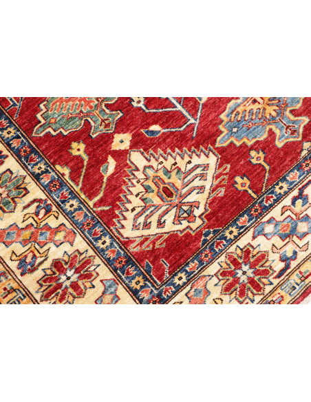 Rug Kazak Fine Pakistan 154x389 Deep Red Cream