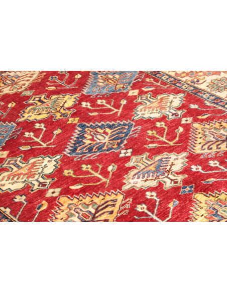 Rug Kazak Fine Pakistan 154x389 Deep Red Cream