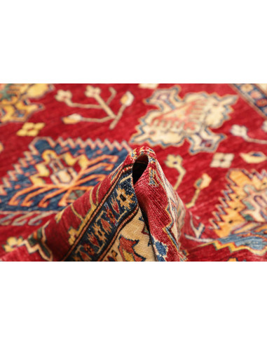 Rug Kazak Fine Pakistan 154x389 Deep Red Cream