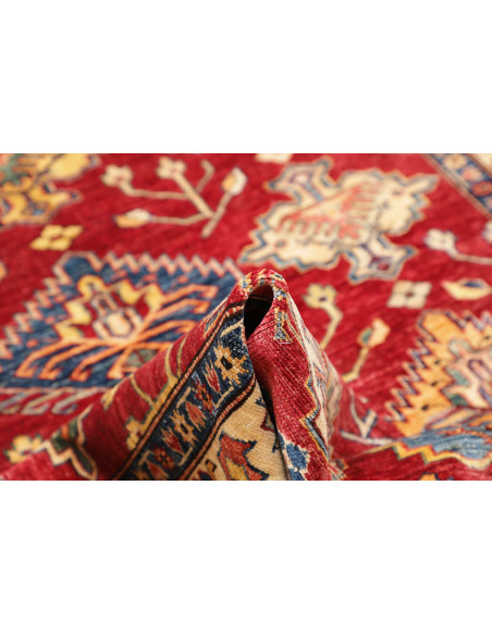 Rug Kazak Fine Pakistan 154x389 Deep Red Cream