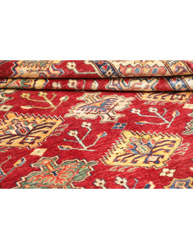 Rug Kazak Fine Pakistan 154x389 Deep Red Cream