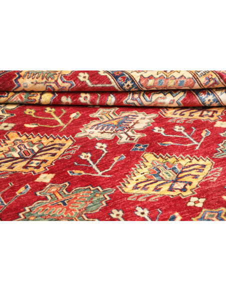 Rug Kazak Fine Pakistan 154x389 Deep Red Cream