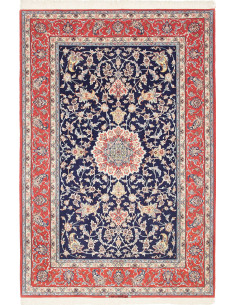 Rug Isfahan Persia 157x232 Navy Blue Coral Red
