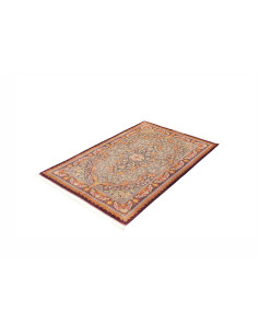 Rug Ghom Silk Persia 102x153 Teal Burgundy Gold 2