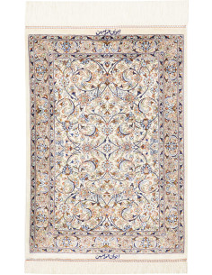 Rug Ghom Silk Persia 58x83 Ivory Blue Peach Bro