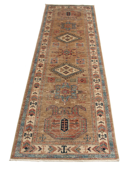 Rug Kazak Fine Pakistan 76x249 Brown Blue Terra