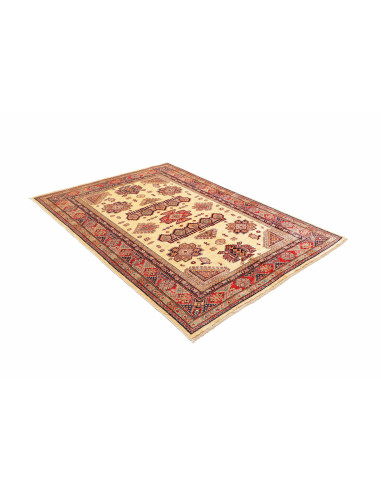 Rug Kazak Fine Pakistan 150x200 Cream Red Blue