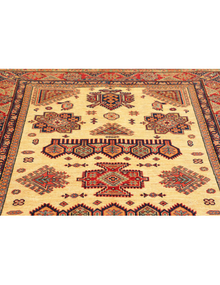 Rug Kazak Fine Pakistan 150x200 Cream Red Blue