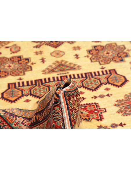 Rug Kazak Fine Pakistan 150x200 Cream Red Blue