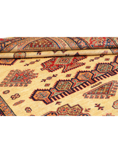Rug Kazak Fine Pakistan 150x200 Cream Red Blue