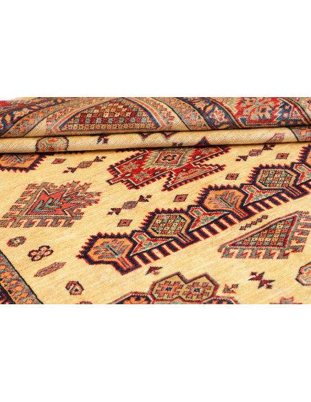 Rug Kazak Fine Pakistan 150x200 Cream Red Blue