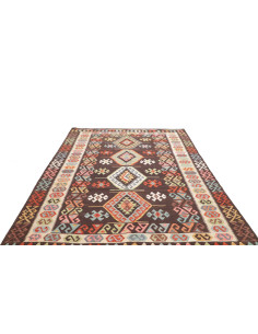 Tappeto Kilim Afghanistan 206x293 Marrone Scuro 2