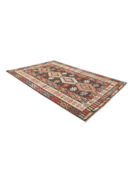 Tappeto Kilim Afghanistan 206x293 Marrone Scuro