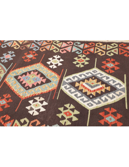 Tappeto Kilim Afghanistan 206x293 Marrone Scuro