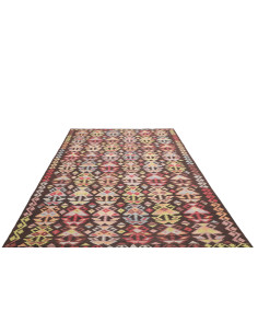 Tappeto Kilim Afghanistan 201x295 Marrone Scuro 2