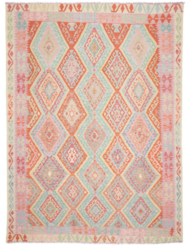 Rug Kilim Afghanistan 209x278 Pastel Coral Oran