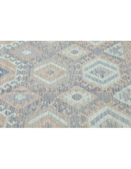 Tappeto Kilim Afghanistan 203x302 Blu Tenue Bei