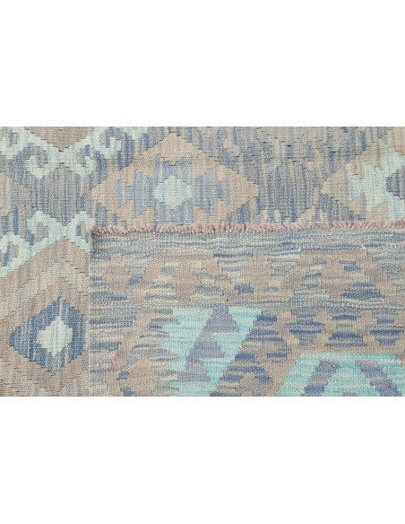 Tappeto Kilim Afghanistan 203x302 Blu Tenue Bei