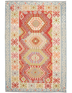 Rug Kilim Afghanistan 206x308 Red Cream Light B