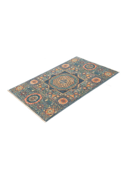 Tappeto Mamlouk Pakistan 82x125 Blu Petrolio Ar