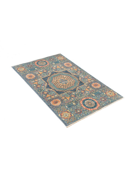 Tappeto Mamlouk Pakistan 82x125 Blu Petrolio Ar