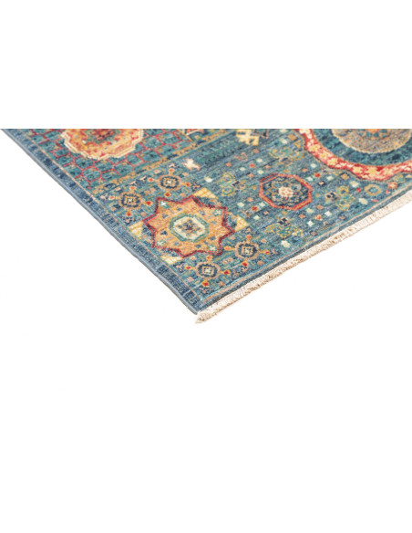 Tappeto Mamlouk Pakistan 82x125 Blu Petrolio Ar