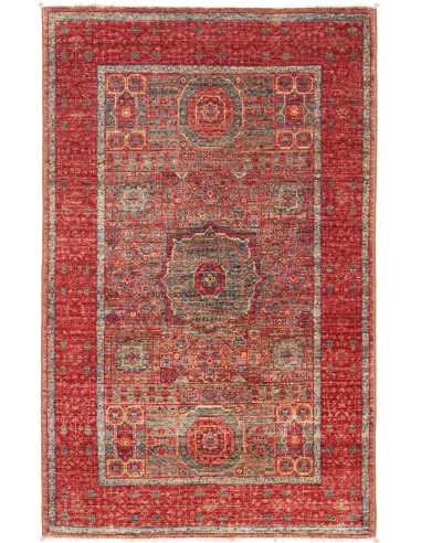 Tappeto Mamlouk Pakistan 79x127 Rosso Petrolio