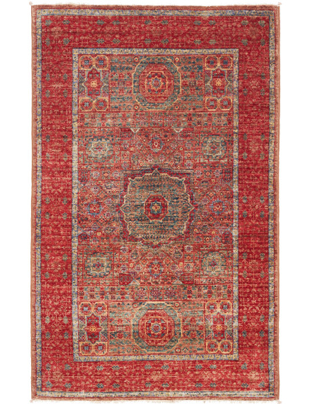 Tappeto Mamlouk Pakistan 79x127 Rosso Petrolio