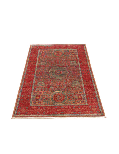Tappeto Mamlouk Pakistan 79x127 Rosso Petrolio