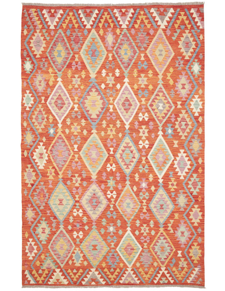Tappeto Kilim Afghanistan 197x305 Arancione Ter