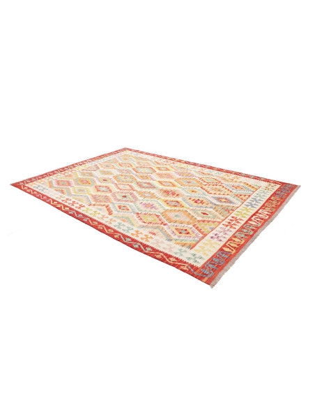 Tappeto Kilim Afghanistan 204x290 Crema Arancio