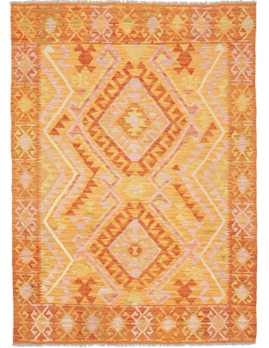 Rug Kilim Afghanistan 131x181 Orange Yellow Gol