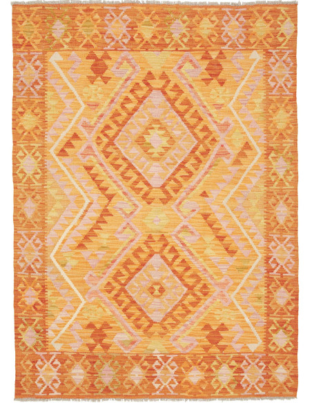 Rug Kilim Afghanistan 131x181 Orange Yellow Gol