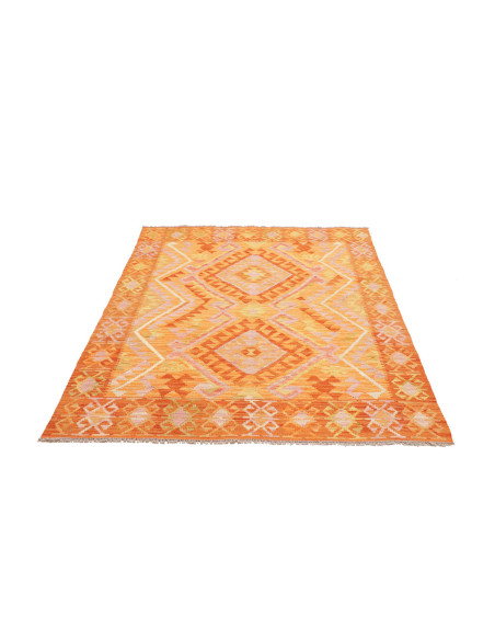Rug Kilim Afghanistan 131x181 Orange Yellow Gol
