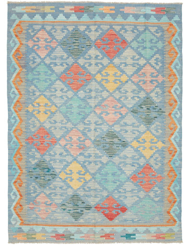Rug Kilim Afghanistan 125x180 Light Blue Coral
